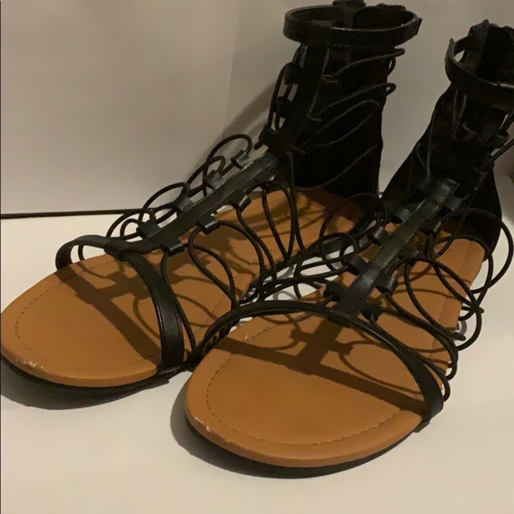 brown/black sandals from lulus